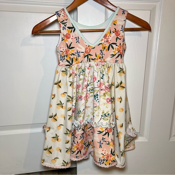Sweet Honey Sleeveless Floral Fit & Flare Sun Dress Floral and Oranges Print - Picture 2 of 8